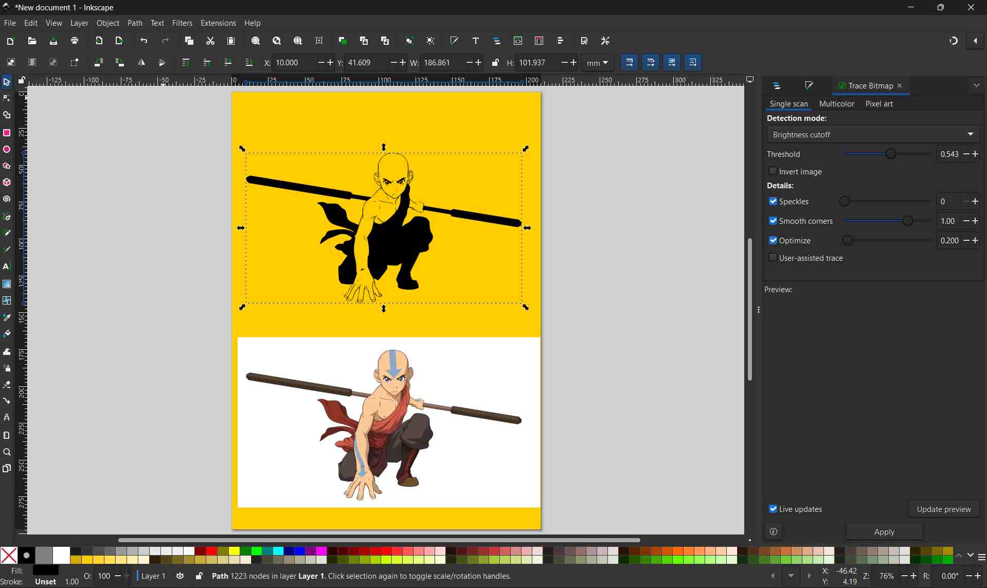 Bitmap of the image is created